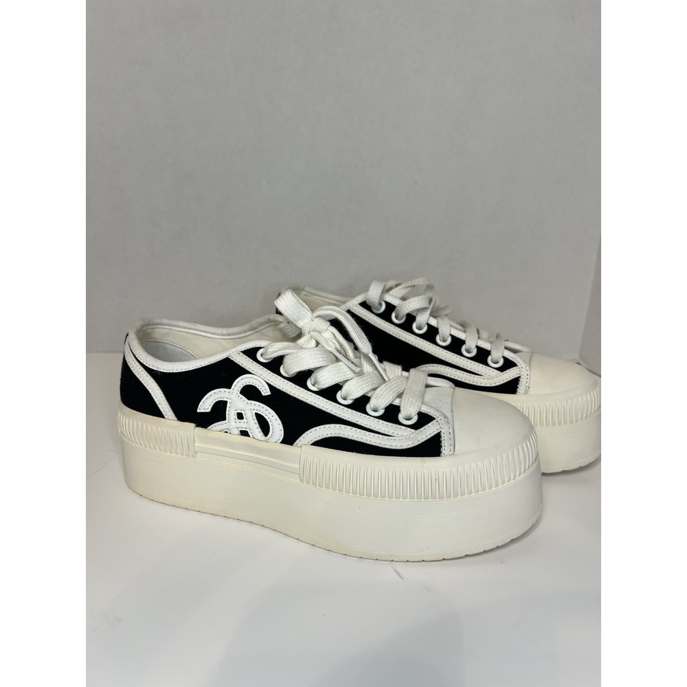 Ann Andelman black classic court platform canvas Sneakers Size 6